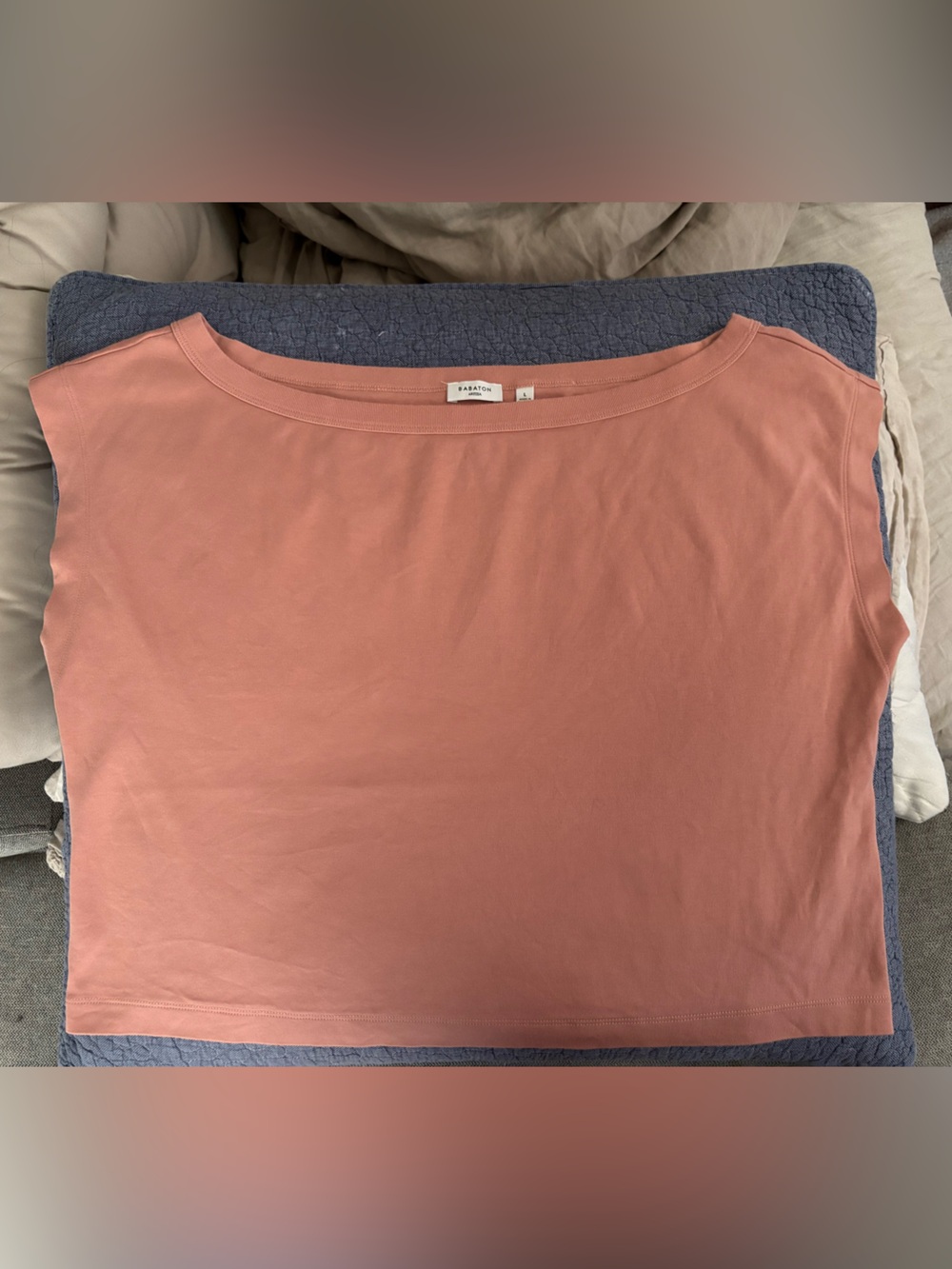 Aritzia - Babaton Interlock Cotton, Off-Shoulder top, soft pink LARGE - Picture 9 of 15